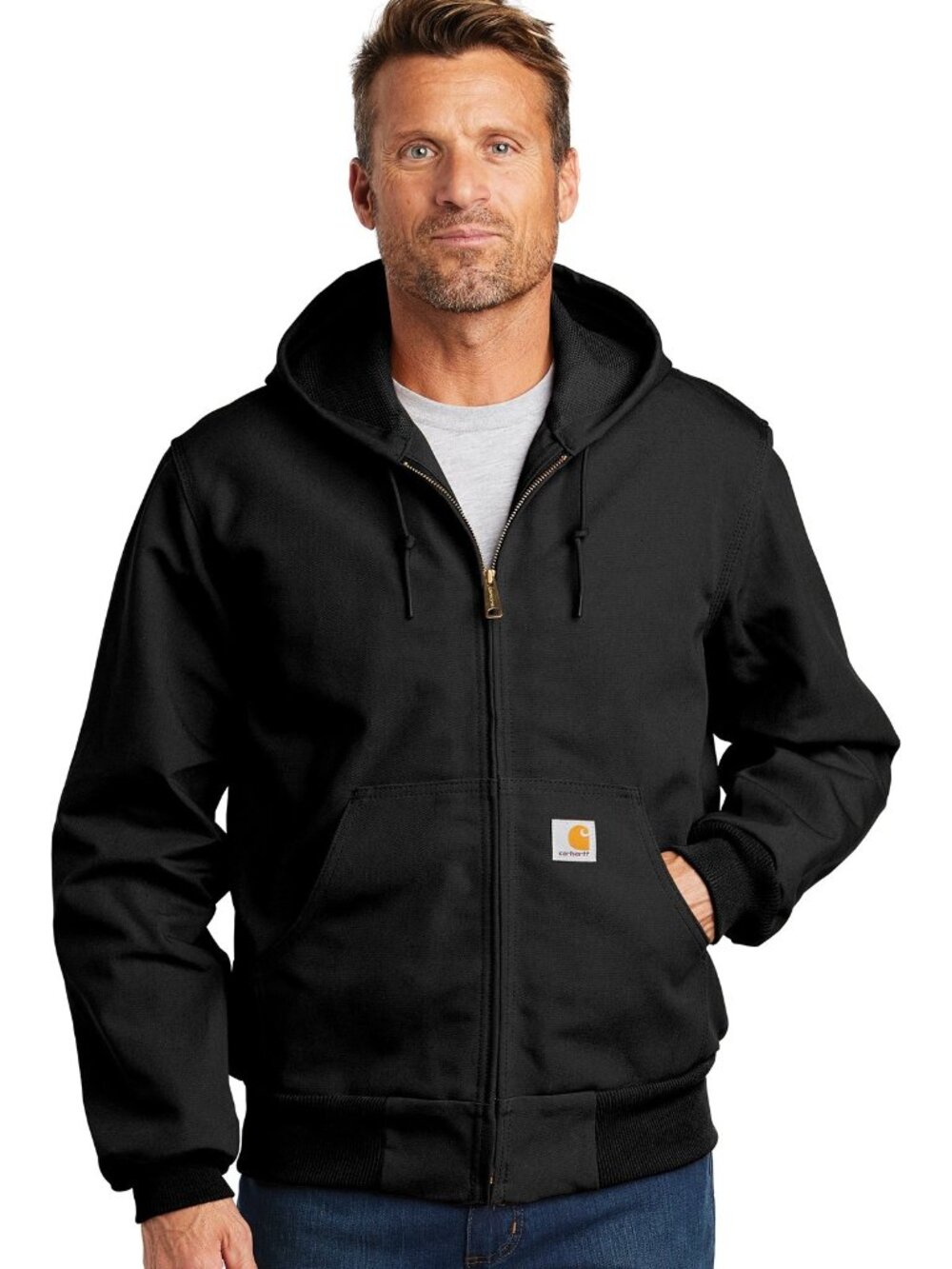 Carhartt® Tall Thermal-Lined Duck Active Jacket (Oversized) Black Size L (New)